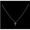 Image 2 : 0.34 ctw Diamond Cross Pendant With Chain - 14KT Yellow Gold