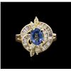 Image 2 : 1.70 ctw Sapphire and Diamond Ring - 14KT Yellow Gold