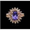 Image 2 : 14KT Rose Gold 2.24 ctw Tanzanite and Diamond Ring