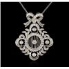 Image 1 : 14KT White Gold 1.05 ctw Diamond Pendant With Chain