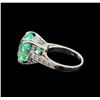 Image 3 : GIA Cert 10.77 ctw Emerald and Diamond Ring - 14KT White Gold