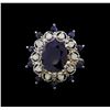 Image 2 : 5.19 ctw Sapphire and Diamond Ring - 14KT White Gold