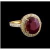 Image 1 : 5.28 ctw Ruby and Diamond Ring - 14KT Yellow Gold