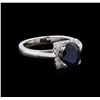 Image 1 : 1.73 ctw Sapphire and Diamond Ring - Platinum