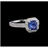 Image 1 : 2.24 ctw Sapphire and Diamond Ring - 18KT White Gold