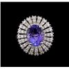 Image 2 : 4.21 ctw Tanzanite and Diamond Ring - 14KT White Gold