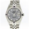 Image 1 : Rolex Stainless Steel Meteorite Diamond Sapphire DateJust Men's Watch