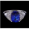 Image 2 : 2.66 ctw Tanzanite and Diamond Ring - 14KT White Gold