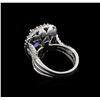 Image 3 : 14KT White Gold 5.16 ctw Tanzanite and Diamond Ring