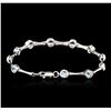Image 2 : 14KT White Gold 5.50 ctw Topaz Bracelet