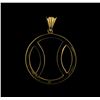 Image 2 : 1.00 ctw Diamond Basketball Pendant - 14KT Yellow Gold