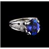 Image 1 : 3.98 ctw Tanzanite and Diamond Ring - 18KT White Gold