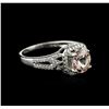 Image 1 : 14KT White Gold 1.10 ctw Morganite and Diamond Ring