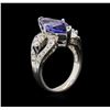 Image 3 : 4.00 ctw Tanzanite and Diamond Ring - 14KT White Gold