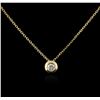 Image 1 : 14KT Yellow Gold 0.65 ctw Diamond Pendant With Chain