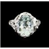 Image 2 : 3.82 ctw Aquamarine and Diamond Ring - 14KT White Gold