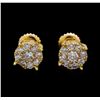 Image 1 : 1.25 ctw Diamond Earrings - 14KT Yellow Gold