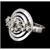 Image 1 : 14KT White Gold 0.51 ctw Diamond Ring
