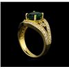 Image 4 : 14KT Yellow Gold 1.63 ctw Emerald and Diamond Ring