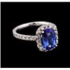 Image 1 : 2.11 ctw Tanzanite and Diamond Ring - 14KT White Gold