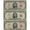 Image 1 : 1963 $5 Red Seal Bill Lot of 3