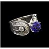 Image 1 : 2.39 ctw Tanzanite and Diamond Ring - 14KT White Gold