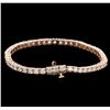 Image 2 : 14KT Rose Gold 4.65 ctw Diamond Tennis Bracelet