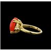 Image 3 : 14KT Yellow Gold 6.25 ctw Coral and Diamond Ring