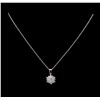 Image 2 : 14KT White Gold 1.20 ctw Diamond Pendant With Chain