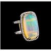 Image 1 : 15.27 ctw Opal and Diamond Ring - 14KT White Gold