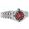 Image 2 : Rolex Stainless Steel Diamond and Ruby DateJust Ladies Watch