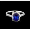 Image 2 : 14KT White Gold 1.71 ctw Tanzanite and Diamond Ring