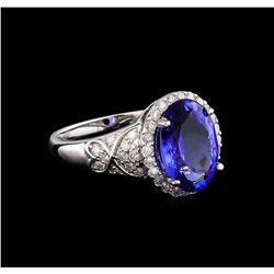 14KT White Gold 3.62 ctw Tanzanite and Diamond Ring