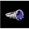 Image 1 : 14KT White Gold 3.62 ctw Tanzanite and Diamond Ring