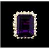 Image 2 : 13.15 ctw Amethyst and Diamond Ring - 14KT Yellow Gold