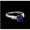 Image 1 : 1.13 ctw Sapphire and Diamond Ring - Platinum