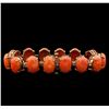 Image 2 : 14KT Rose Gold 65.20 ctw Coral and Diamond Bracelet