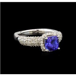 14KT White Gold 1.41 ctw Tanzanite and Diamond Ring