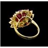 Image 3 : 9.92 ctw Ruby and Diamond Ring - 14KT Yellow Gold