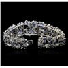 Image 3 : 14KT White Gold 35.00 ctw Sapphire and Diamond Bracelet