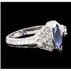 Image 1 : 14KT White Gold 1.04 ctw Tanzanite and Diamond Ring