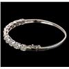 Image 2 : 14KT White Gold 2.52 ctw Diamond Bangle Bracelet