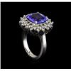 Image 4 : 5.63 ctw Tanzanite and Diamond Ring - 14KT White Gold