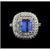 Image 2 : 14KT White Gold 3.08 ctw Tanzanite and Diamond Ring