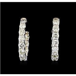 3.45 ctw Diamond Earrings - 14KT White Gold