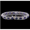 Image 2 : 14KT White Gold 7.74 ctw Sapphire and Diamond Bracelet