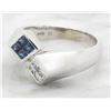Image 2 : 0.24 ctw Diamond and Sapphire Ring - 14KT White Gold