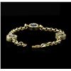 Image 3 : 14KT Yellow Gold 0.30 ctw Diamond Evil Eye Bracelet