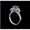 Image 4 : 14KT White Gold 1.11 ctw Tanzanite and Diamond Ring