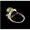 Image 3 : Pearl and Diamond Ring - 14KT White Gold